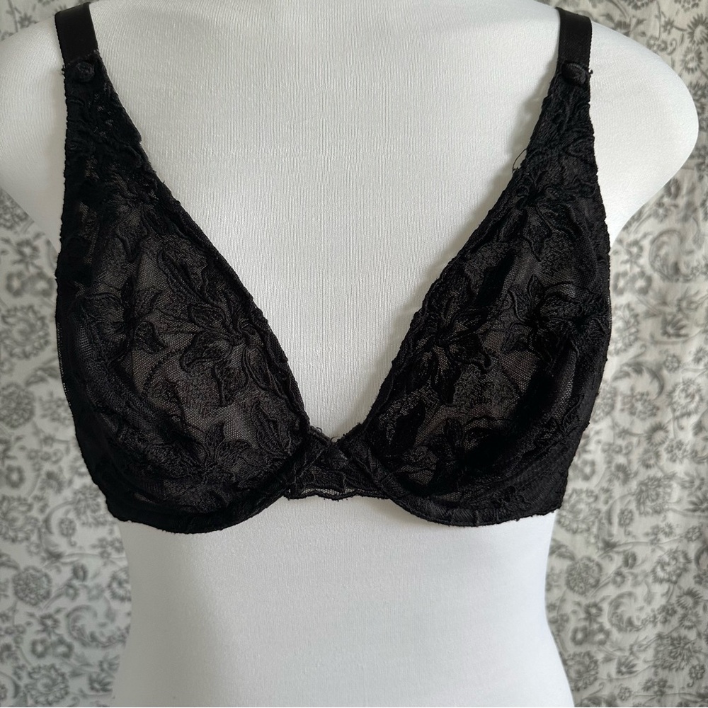 Bali Black Lace Underwire Bra Full Coverage